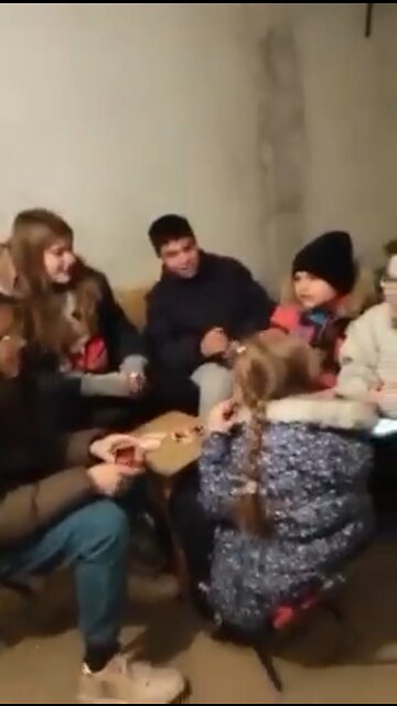 The human cost of war. Children sing about #Kyiv while the sit in their bunker