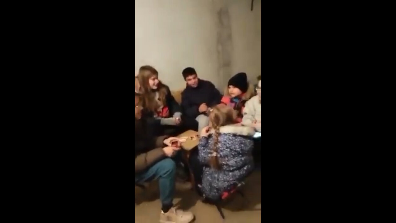 The human cost of war. Children sing about #Kyiv while the sit in their bunker