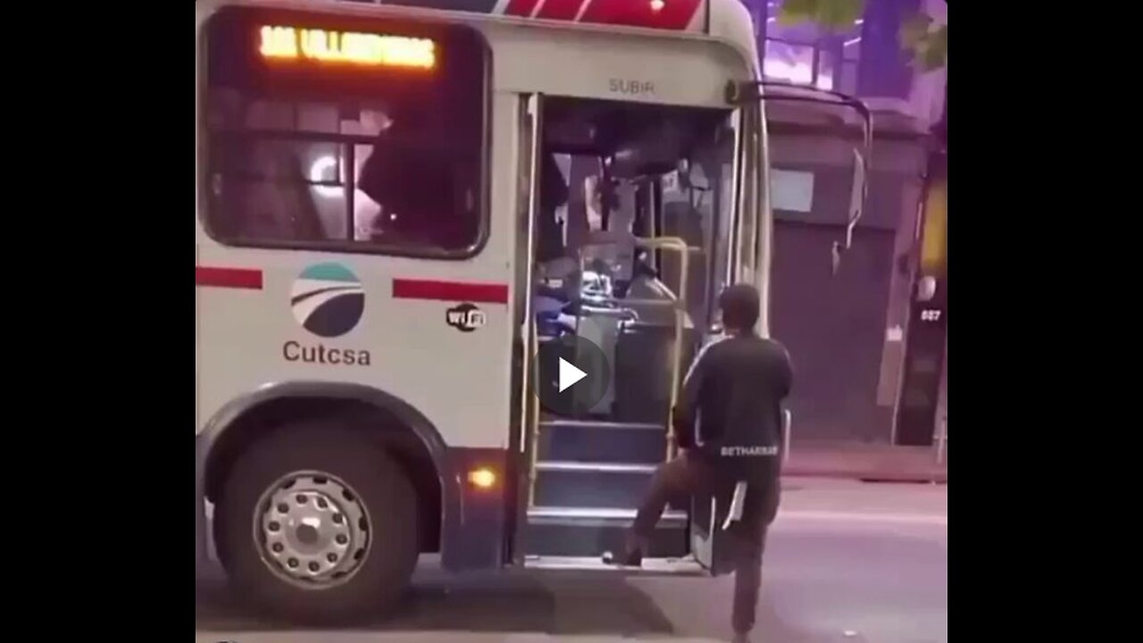 He got on the bus, yelled at the driver, and banged on the door. Then...