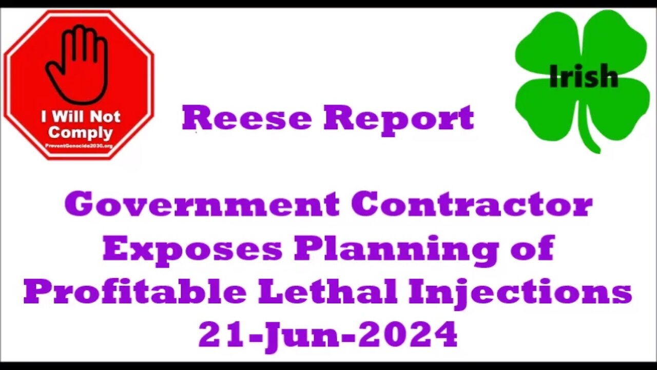 Government Contractor Exposes Planning of Profitable Lethal Injections 21-Jun-2024