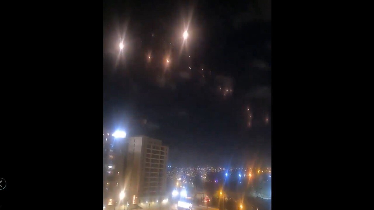 Dozens of the iranian missiles over the skies of 'Tel Aviv,' occupied Palestine