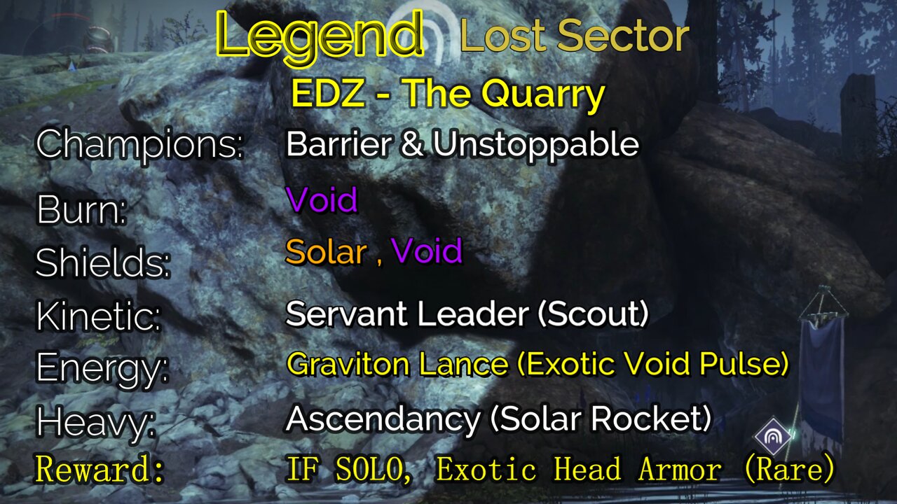 Destiny 2 Legend Lost Sector: EDZ - The Quarry 6-14-22