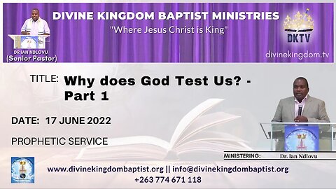 Why does God test us? - Part 1 (17/06/22)