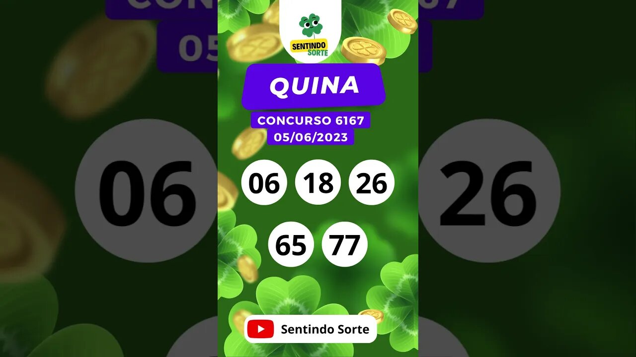 🍀 Resultado QUINA 6167 | 05/06/23 | Sentindo Sorte #shorts