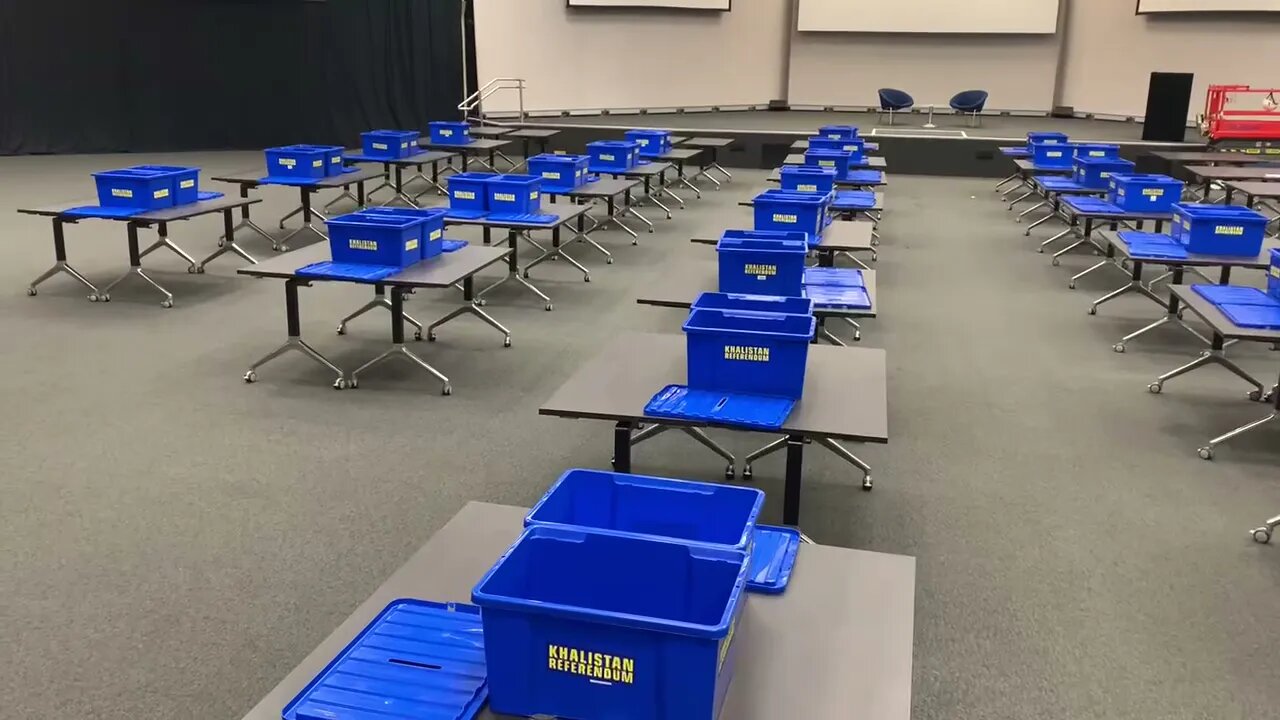 Khalistan Referendum ballot boxes in QE2 opposite the U.K. Houses of Parliament