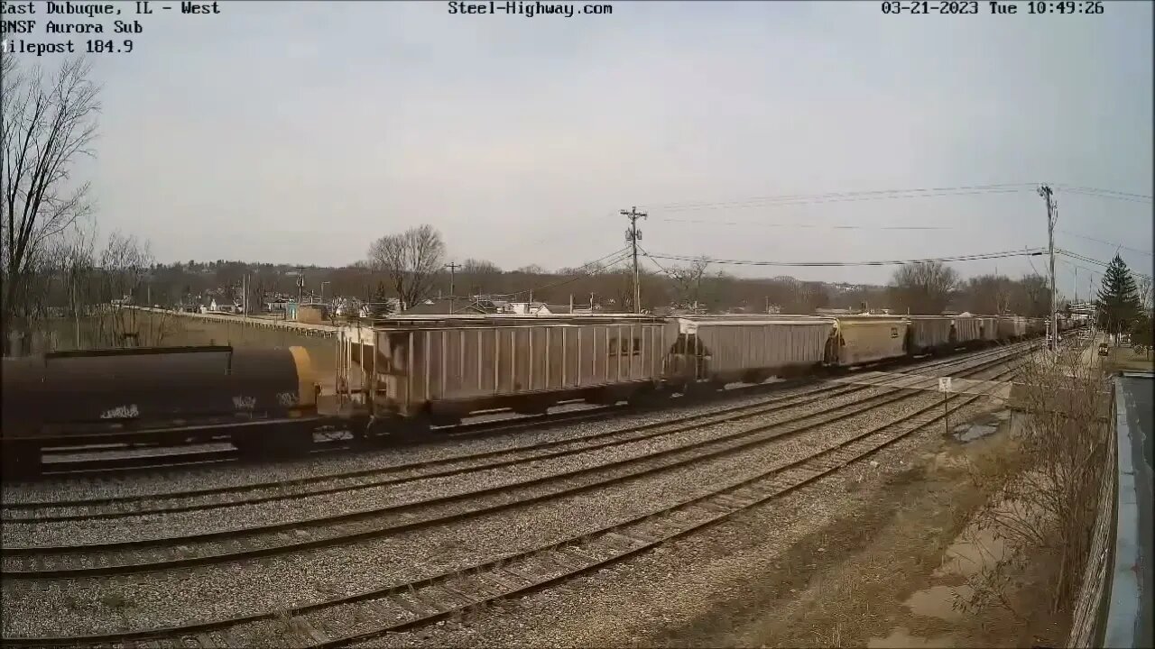 BNSF H1 Leading EB Manifest at East Dubuque, IL on March 21, 2023