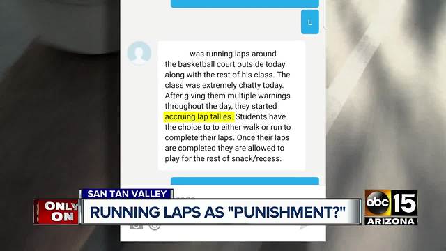 San Tan Valley first graders punished by running laps outside