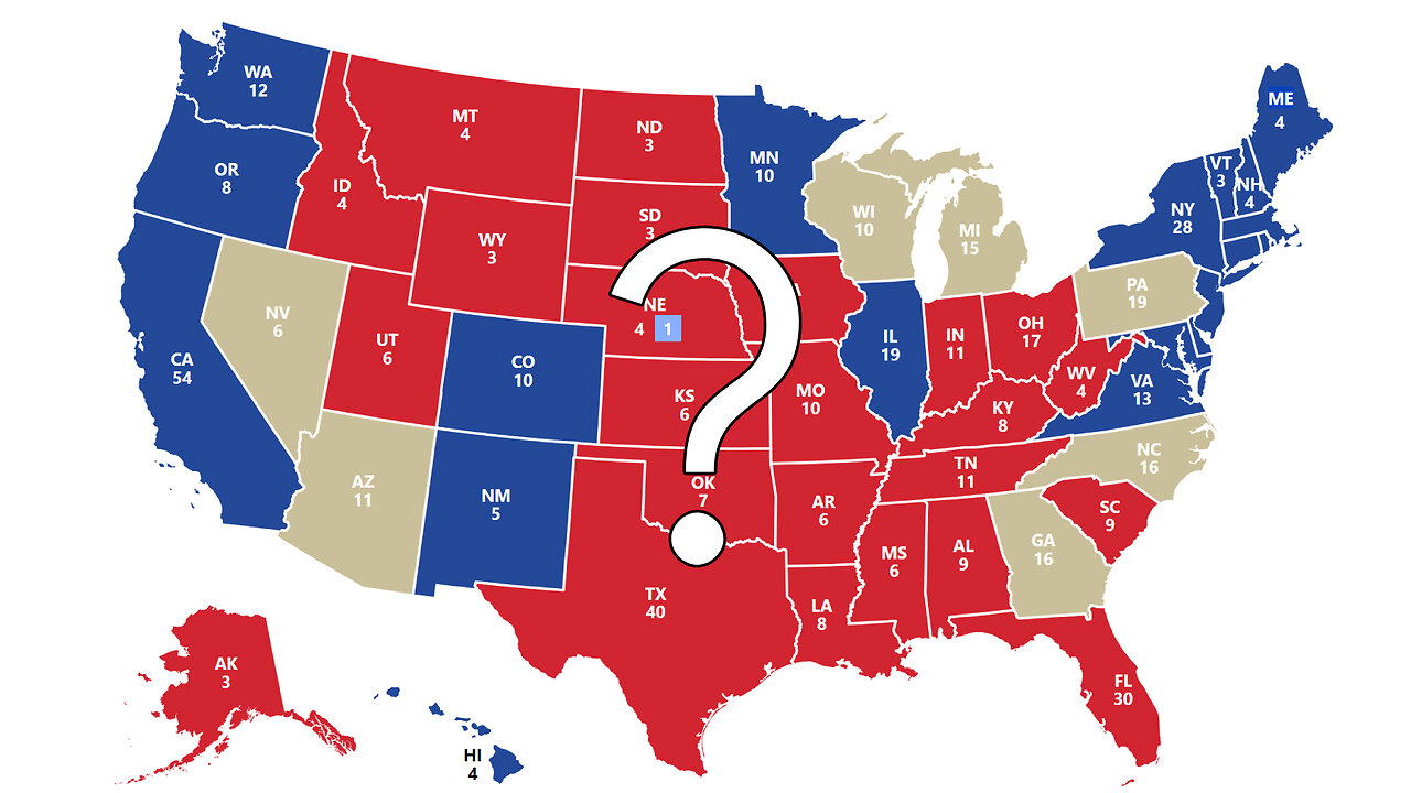 Electoral Map based on new Polling, Electoral Lawfare