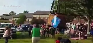 Hot air balloon plows into crowd