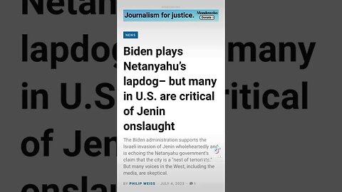Biden Plays Netanyahu’s Lapdog