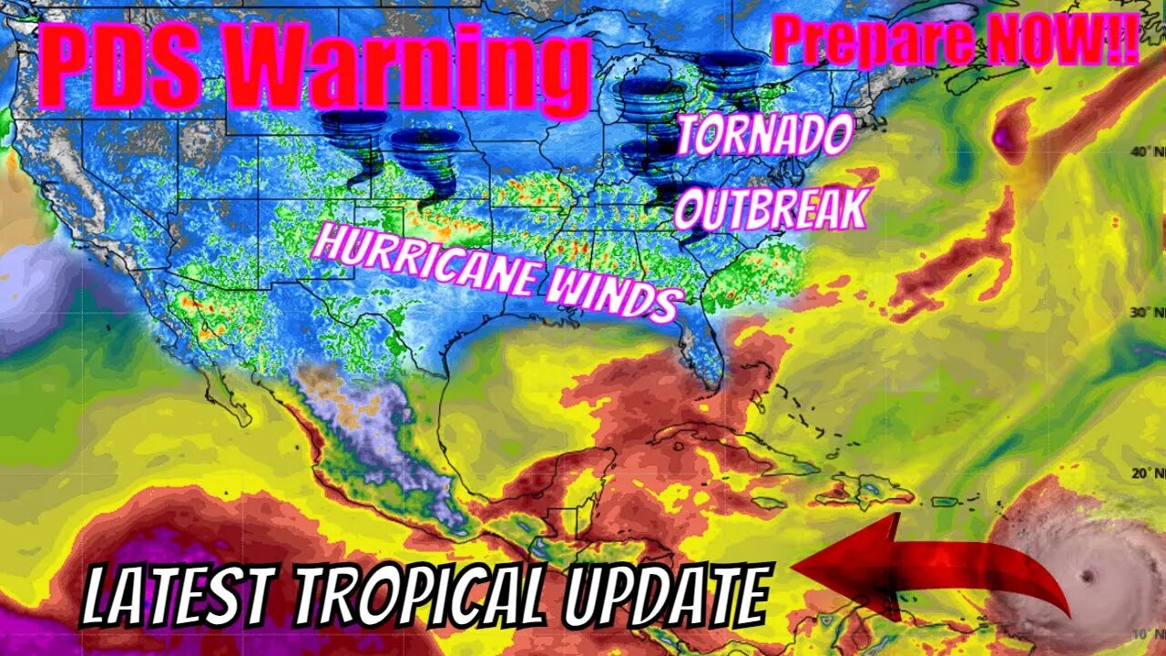 PDS Warning Today & Tomorrow, Hurricane Winds, Tornado Outbreak Coming!