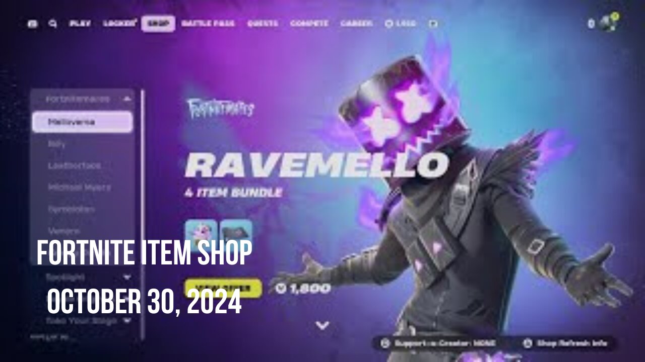 Fortnite Item Shop|October 30, 2024(*New* Ravemello Bundle)