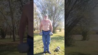 70lbs dumbbells Shrugs, Crazy 🤪 old man