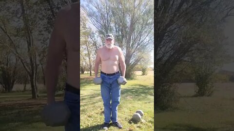 70lbs dumbbells Shrugs, Crazy 🤪 old man