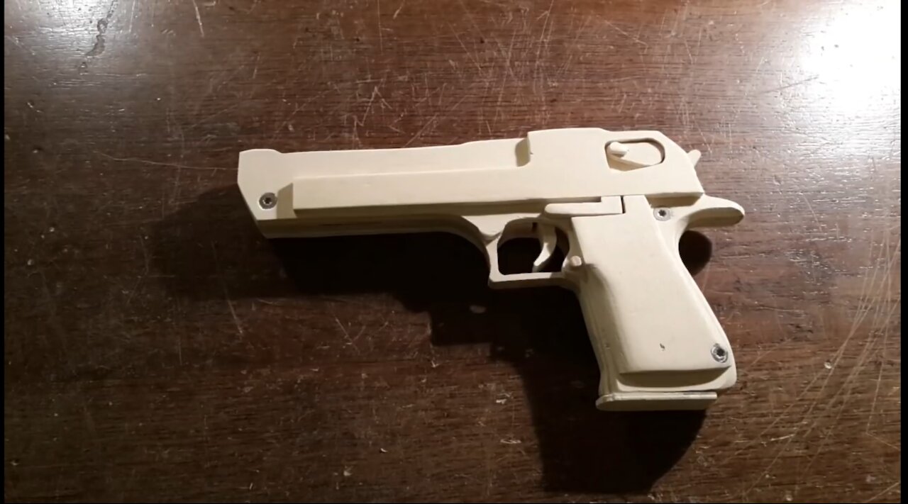 Making wooden Desert Eagle Semi-Auto _Rubberband Gun