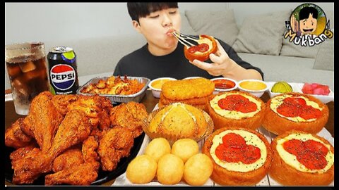 ASMR MUKBANG | Crispy Pepper Fried Chicken, Chicago Pizza, Fried Rice recipe ! eating