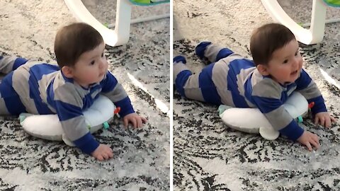 Baby Can't Contain Excitement For His Favorite Tv Show