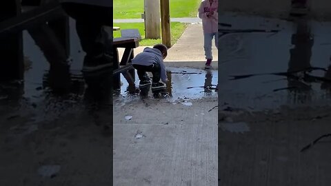 My kids found a puddle:) ￼