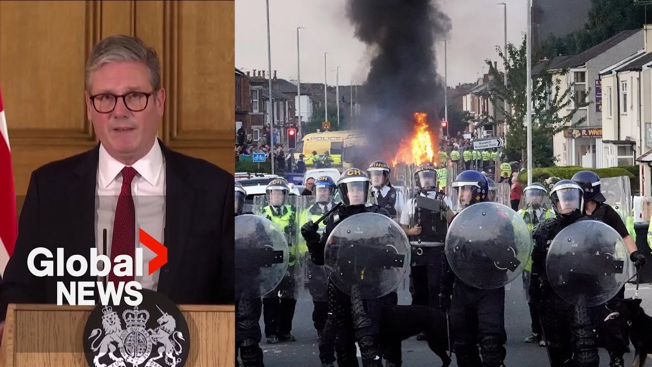 "Bent on violence": PM Starmer rails into far-right for clashes after Southport stabbings| RN