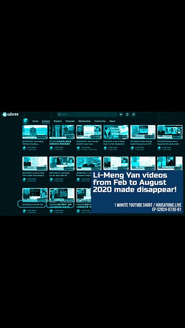 Li-Meng Yan videos from feb to august 2020 made disappear!