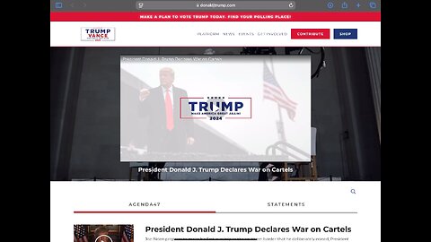 1 of Trump website on Election night