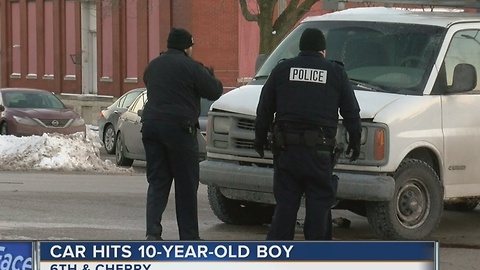 10-year-old crossing the street hit by car