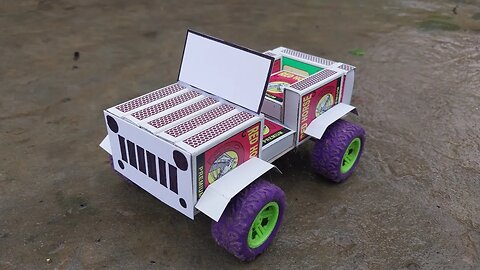 DIY Matchbox Pickup Jeep 4×4 | How to Make a Jeep | Matchbox Project | DC Motor and Battery |