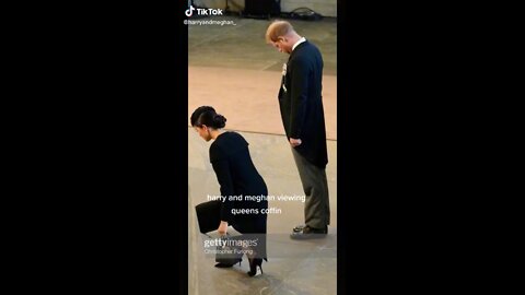 Harry and Meghan viewing queens coffin