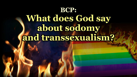 BCP: What does God say about sodomy and transsexualism?