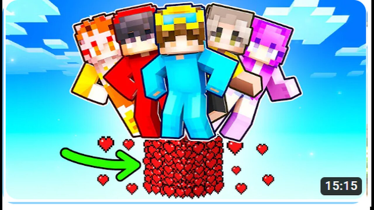 Minecraft But We’re On ONE HEART BLOCK!