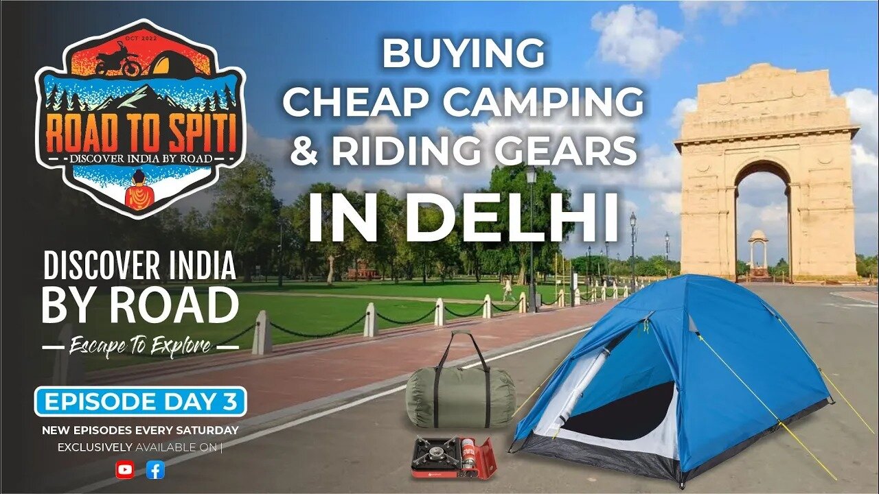 Buying Camping Gears in Delhi | Road to Spiti Day 3 | Rynox Base Layer | Air Seat | Bajaj Dominar400