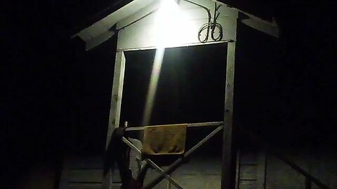 Texas Backyard bonfire at night