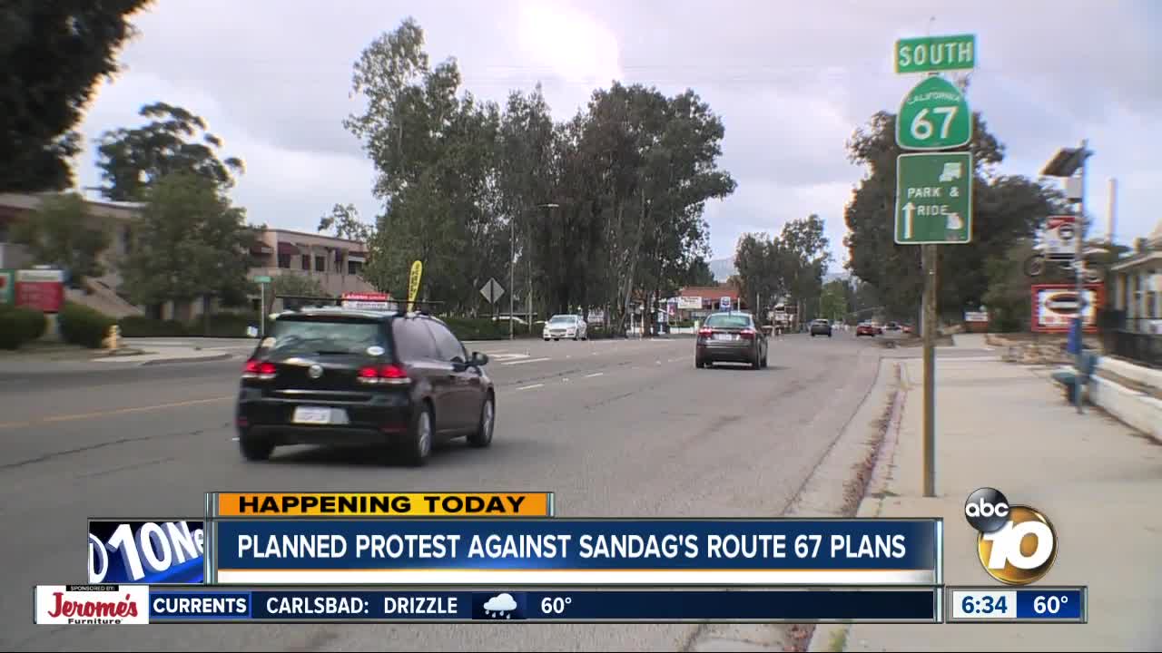 Groups to protest SANDAG's SR-67 plans