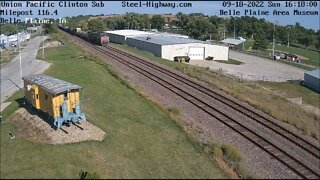 UP 6310 Ex-SP Leading WB Manifest at Grand Mound and Belle Plaine, IA on 9-18-22 #steelhighway