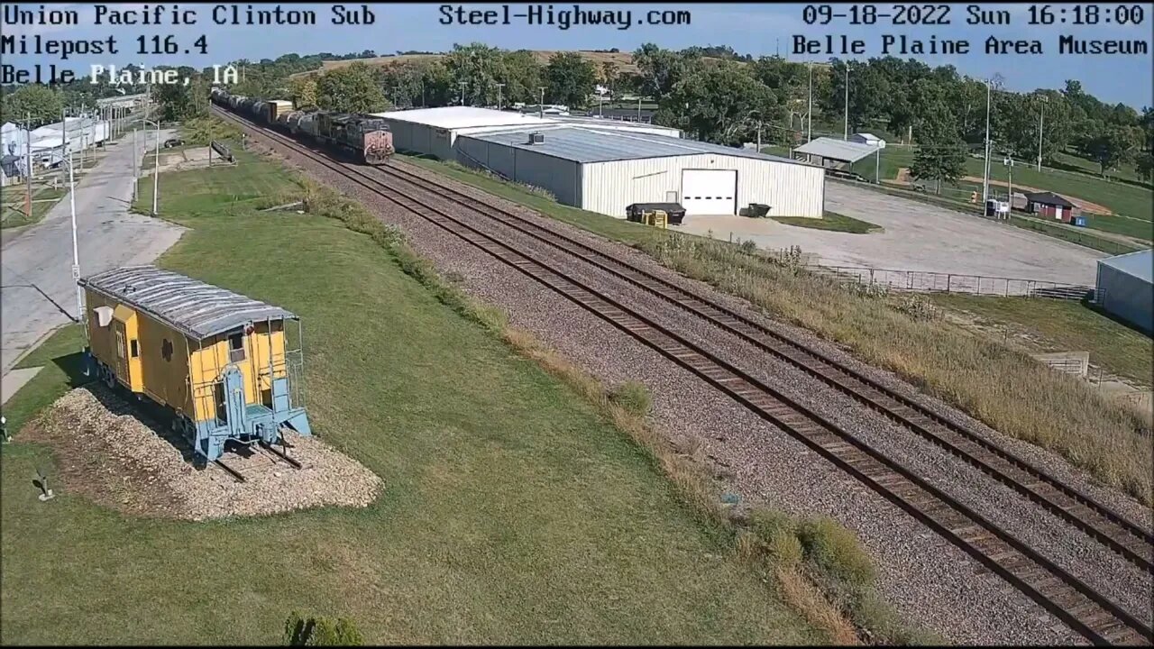 UP 6310 Ex-SP Leading WB Manifest at Grand Mound and Belle Plaine, IA on 9-18-22 #steelhighway