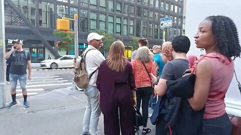 The @djelf7 Jimmy Dore Protest outside the Gramercy theatre. 8/25/23