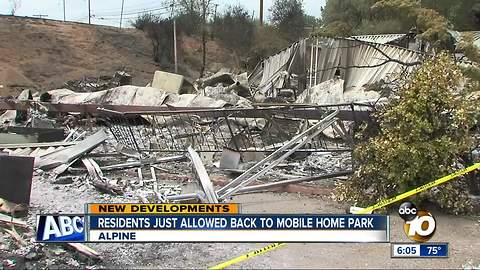 Residents just allowed back to mobile home park