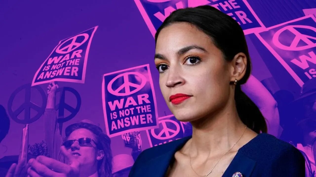 Anti-War Protestors Confront AOC At Townhall