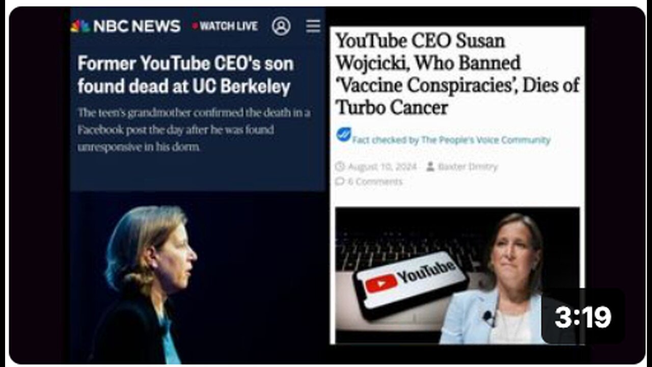 REMINDER : YouTube Removed 1 Million Videos About Covid & Vaccines, CEO Susan Wojcicki Said