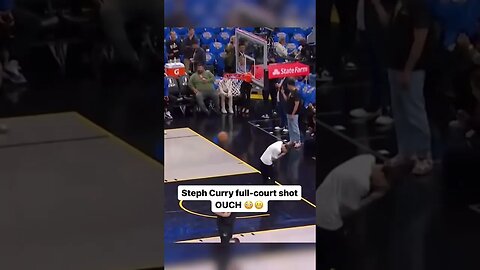 Steph’s full-court shot accidentally hits someone 😮