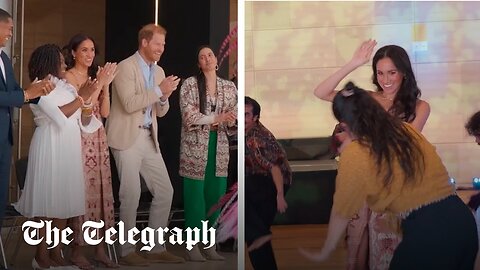 Harry and Meghan dance on first day of Sussex's Columbia tour