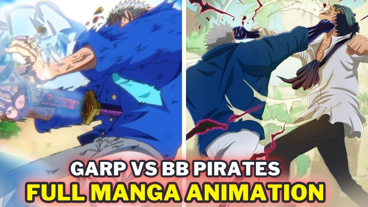 🔴 Garp vs Blackbeard Pirates -- Full Manga Fight (Colored Panels)