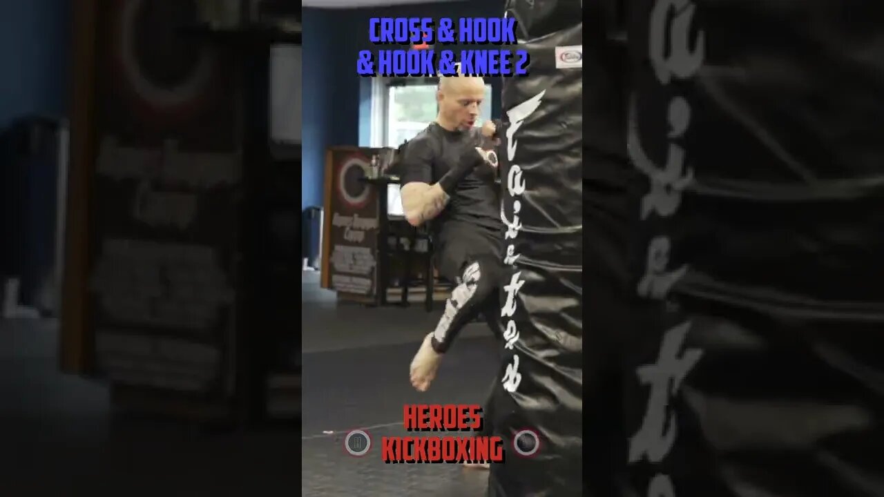 Heroes Training Center | Kickboxing & MMA "How To Double Up" Cross & Hook & Hook & Knee 2 | #Shorts