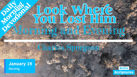 January 19 Morning Devotional | Look Where You Lost Him | Morning and Evening by Charles Spurgeon