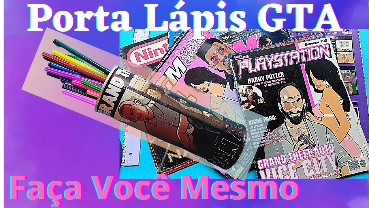 PORTA LÁPIS GTA SAN ANDREAS!! FAÇA VOCÊ MESMO!!PENCIL HOLDER GTASA!!FEITO COM EMBALAGEM DE PRINGLES!