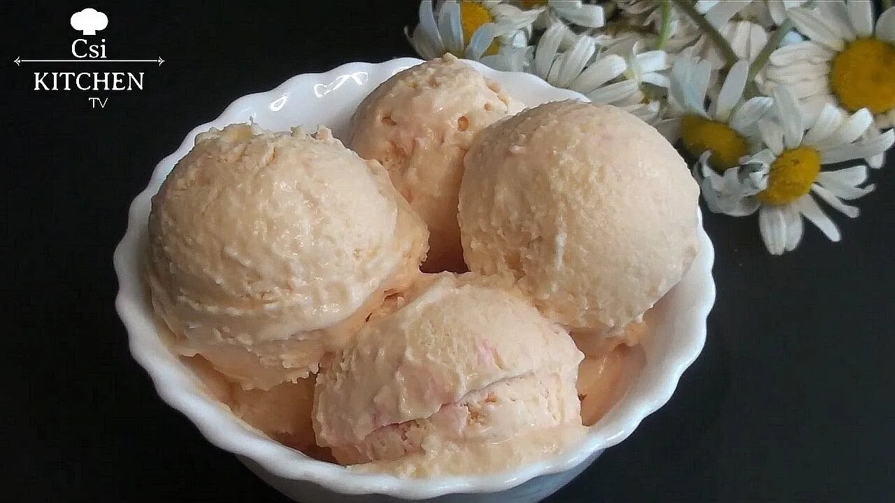 Peach Beach French ICE cream "Crème glacée à la pêche à la plage"