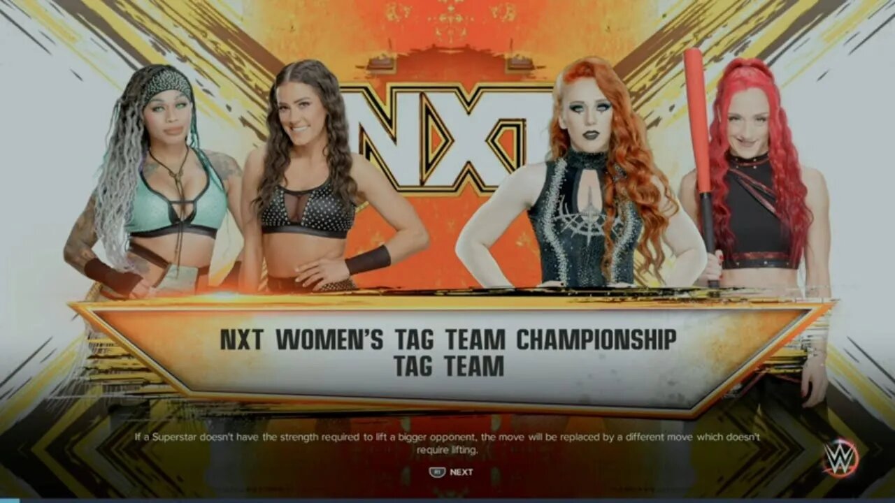 NXT Alba Fyre & Isla Dawn vs Kayden Carter & Katana Chance for the NXT Women's Tag Team Championship