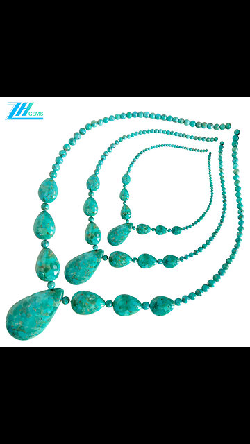Beautiful blue Natural turquoise necklace High quality Turquoise Beading choker gift20231103-10