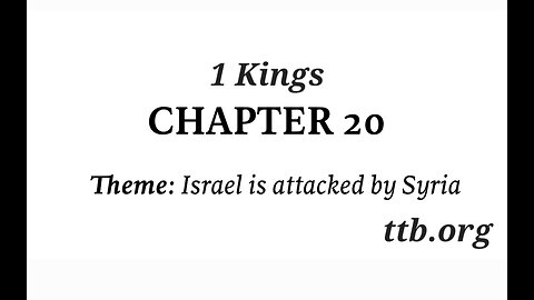 1 Kings Chapter 20 (Bible Study)