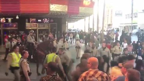 Eight people detained in fight on Fremont Street after MLK parade